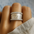 Anillo Vintage Plateado con Circonia