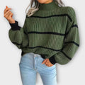 Chavala | Jersey de cuello alto verde de rayas