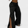 Brunhild | Pantalón con strass y abertura lateral