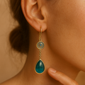 Pendientes colgantes con piedras azules