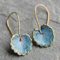Pendientes vintage con forma de hoja azul