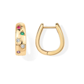 Pendientes Argolla Dorada Ola de Color | Oro