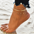Pulsera de tobillo en oro y cristal