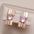 Pendientes con diamantes de circonita cúbica rosa