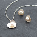 Conjunto de Corazón de Perlas Elegante