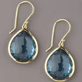 Pendientes con cristal azul en forma de gota
