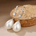 Pendientes de Perlas Colgantes con Perlas Brillantes