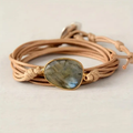 Pulsera vintage de cuero con piedras
