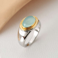Anillo Vintage de Piedra Luna Verde