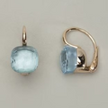Pendientes vintage azules con circonita incrustada