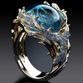 Anel Vintage Ocean Crystal