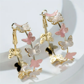 Pendientes de aro con mariposas vintage