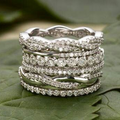 Anillo vintage con circonita en capas