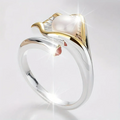 Anillo vintage de oro y plata con perlas