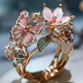 Anillo de Circonia Mariposa Brillante Natural
