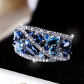 Anillo de Plata Vintage con Brillo Azul