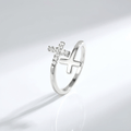 ANILLO SAGRADO CRUZ DOBLE - (AJUSTABLE)