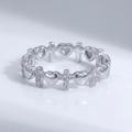 ANILLO DE CRUZ Y CORAZONES DE PLATA