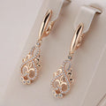 Elegantes pendientes con circonita en oro