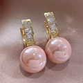 Pendientes de Oro con Circonita Rosa