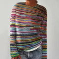 Gretel | Bunter Retro-Pullover mit Streifenmuster