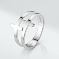 ANILLO DE PLATA DOBLE CRUZ GRACE