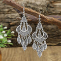 Pendientes antiguos de plata con colgante