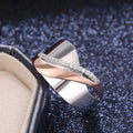 Anillo en plata y oro rosa bicolor