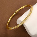 Elegante pulsera de cristal con dos filas en oro