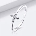 ANILLO CRUZ DE MINI DIAMANTES - (AJUSTABLE)
