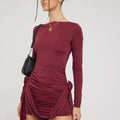 Raquel | Vestido Mini Granate
