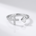ANILLO DE PLATA CON AMOR Y CRUZ