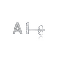 Pendientes de Oro Blanco con Inicial