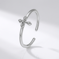 ANILLO BRILLANTE DE CRUZ PLATEADA